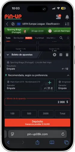 Confirmar apuesta en Pin-Up Ecuador
