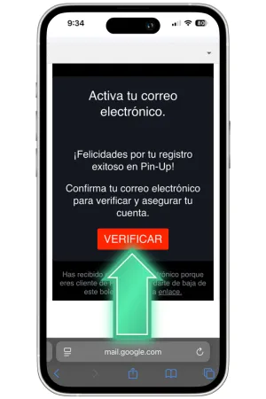 Verificación de cuenta de Pin Up