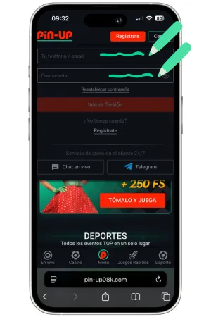 Iniciar sesión en Pinup